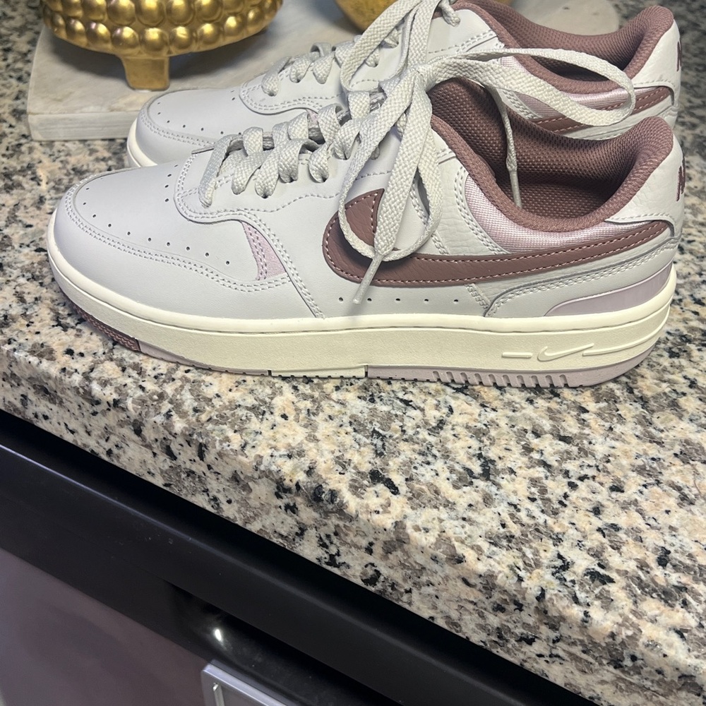 Stylish Cream and Brown Sneakers